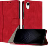 Étui Pour Iphone Xr (6,1 Pouce), Housse En Cuir Pu Avec [Protection Antichoc Tpu] [Fonction Support] [Porte-Cartes ] Antichoc Magnétique Coque Pour Iphone Xr - Rouge