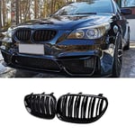 Paire de grilles de calandre avant pour E60 E61 M5 Série 5 2004-2009 Noir brillant