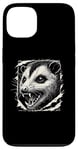 Coque pour iPhone 13 Graphique déchiré au visage possum | Amoureux des animaux féroces