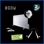 800W Oil Filled Electric Radiator, Wall Mounted / Portable Panel Heater