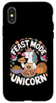 Coque pour iPhone X/XS Thanksgiving Unicorn Feast Mode Licorne Thanksgiving Party