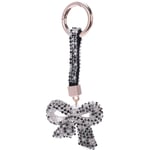 Tlily - 1 Pcs Porte-Clés Bijoux de Nœuds de Strass Anneau de Chaîne de Porte-Clés Pour Femme Pendentif Sac de Voiture Noir Et Blanc