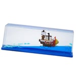 Honsheng Unsinkable Boat One Thousand Piece Sunny Pirate Ship Model Toys in a Bottle Box Acrylic Cruise Ship Fluid Drift Paperweight Desk for Car Decoration Boys Girls Gifts