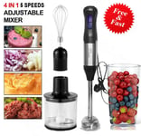 Hand Blender Mixer 1000W Chopper Mixer Bowl Egg Whisk & Beaker Stainless Steel