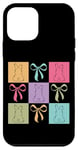 Coque pour iPhone 12 mini Silhouette de lapin Couleurs pastel Blocs de Pâques