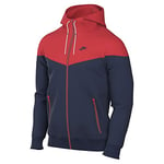 NIKE DA0001-410 M NK WVN LND WR HD JKT Sweatshirt Men's Midnight Navy/Lt Crimson/Midnight Navy XS