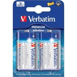 Verbatim Batterier, D(lr20), 2 St Alkaline, 1,5 V