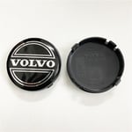 ABS-plastkåpa 64 mm för Volvo navkapslar VOLVO Volvo navkapslar 64 mm - Volvo svart (fyrpack)