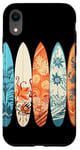 Coque pour iPhone XR Planche de surf tropicale colorée Art Hibiscus Beach Vibes