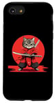 iPhone SE (2020) / 7 / 8 Samurai Cat Japanese Art / Red Warrior Katana Sword Ninja Case