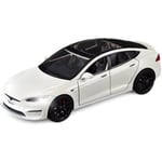 Modell S leksaksbilar 1/24 legering diecast modellbil, dra tillbaka modell S modellbil med ljus och ljud, Tesla Big Model S bilmodell leksak lämplig vit)