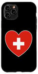 Coque pour iPhone 11 Pro I Heart Switzerland – Fun Swiss Flag Heart