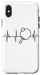 Coque pour iPhone X/XS Ping Pong Tennis de table Heartbeat Heartline