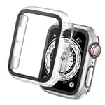 Tuocal 2 Pièces PC Coque Compatible avec Apple Watch 40mm Series 6 5 4 SE Protection Écran,Dur PC Matériel Coque,Couverture Complète Ultra Mince Verre Trempé Écran Coque, Transparent