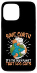 Coque pour iPhone 13 Pro Max Save Earth Cat Lovers, une planète mignonne qui s'embrasse