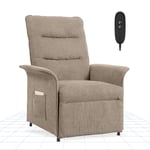 FLEXISPOT Fauteuil de Relaxation, Fauteuil Inclinable avec Dossier Réglable 105°-155°, Fauteuil TV Électrique pour Chambre, Salon et Home cinéma,Beige