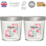 Yankee Candle Tumbler Glass Scented Home Room Fragrance Sweet Petals 200g x2