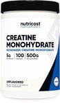 Nutricost Creatine Monohydrate Micronized Powder 500G, 5000mg Per Serv (5g) - 100 Servings for Endurance, Muscle Growth, Athletic Performance and Recovery – No1 Selling creatine on Amazon USA