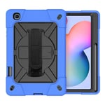 JIANWU Cover, For Samsung Galaxy Tab S6 Lite P610 Contrast Color Robot Shockproof Silicon + PC Protective Case with Holder & Pen Slot (Color : Dark Blue)