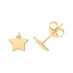 James Moore TH ES630 9ct Yellow Gold Cz Star Stud Earrings Jewellery