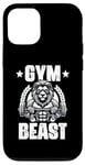 Coque pour iPhone 12/12 Pro Gym Beast Lion Haltérophilie Entraînements Gym Citations Gym Fitness