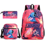 Lilo & Stitch Ryggsäck Set skolväska. .- Perfek star red