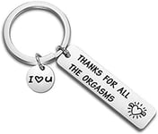 'Thanks for All The Orgasms' 'I Love You' Valentine's Day Keyring Keychain in a Velvet Gift Bag