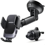 UGREEN Car Phone Holder, [2024 Upgrade] Windscreen Dashboard Air Vent Car Phone Holder Mount, Mobile Phone Holder for Cars Suction Cup Compatible with iPhone 16 15 14 13 12 11 Pro Max Smartphone