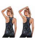 Promover 2 Pack Workout Running Tank Top Women Racerback Yoga Tops Exercise Gym Shirts Quick Dry Casual Sleeveless Athletic Running Vest