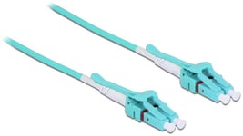 Delock - Câble réseau - LC multi-mode (M) pour LC multi-mode (M) - 1 m - fibre optique - 50 / 125 microns - OM3 - sans halogène, uniboot - turquoise