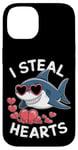 iPhone 14 Cool Shark I Steal Hearts Valentines Day Funny Shark Boy Kid Case