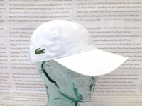 LACOSTE Baseball Cap Mens Gabardine Hat White Twill Canvas Sport Caps BNWT