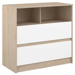 Commode enfant en chêne Jackson et blanc mat Commode à langer pour enfant de style nordique