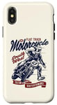 Coque pour iPhone X/XS Flat Track Moto Style Vintage Retro Race Design