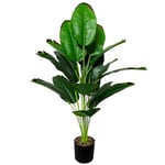 AIVORIUY Plantes Artificielles Interieur Exterieur Arbres Artificiel en Plastique Pot, Fausse Plante Verte pour la Décoration de la Maison Bureau Salon Balcon Cour Jardin (80cm Rouge Banane)