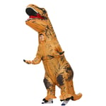 Uppblåsbar dinosauriekostym Cosplay Halloween barn Brun Tyrannosaurus Rex