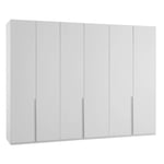 Armoire 6 portes WILMA 270 cm blanche