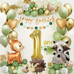 Anniversaire 1 an Decoration Garcon Fille, Vert Or Ballon Anniversaire 1 an, Deco Anniversaire Garcon Fille, Kit Anniversaire, 1 an Jungle Anniversaire Bebe Fille Garcon