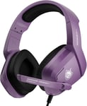 H1 Casque de jeu PS5 pour PS4 PC avec son surround 3D avec microphone, casque antibruit pour gamers (violet)