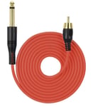 6.35mm to RCA Tattoo Supply Cable for Rotary Cartridge Machine Red - 1.8m