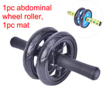 Keep Fit Wheel Abdominal Ab Roller With Mat For Exercise F Black