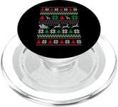 Pull de Noël moche rétro avec traîneau de Père Noël volant renne volant PopSockets PopGrip pour MagSafe