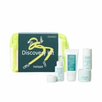 Meisani Discovery Kit cadeau de voyage pour le soin du visage coréen avec démaquillant, nettoyant, tonique et hydratant, 4 mini serviettes et trousse de toilette.