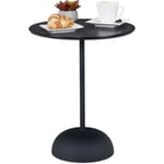 Relaxdays Guéridon, table d’appoint ronde, H x D : 48,5 x 40 cm, métal et MDF, console de salon moderne, noir