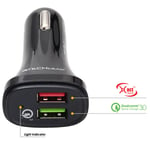 TECHGEAR Quick Charge 3.0 Car Charger 30W Dual USB Port Smart Fast Charging