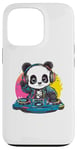 Coque pour iPhone 13 Pro Panda DJ mixant des mélodies colorées