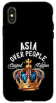 Coque pour iPhone X/XS Nom de l'Asie Cadeau d'anniversaire drôle Asia Over People Couronne