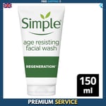 Simple Regeneration Age Resisting with green tea and prebiotic Facial Wash clean