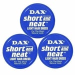 3 X DAX WAX BLUE SHORT AND NEAT LIGHT HAIR DRESS 99g + FREE TRACK DELIVERY