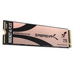 SABRENT M.2 NVMe SSD 2To Gen4, SSD Interne 7100Mo/s en Lecture, Disque Dur Interne PCIe 4.0 pour Les Joueurs, Compatible avec Playstation 5, Console PS5, PC, Laptop, Desktop, NUC (SB-RKT4P-2TB)